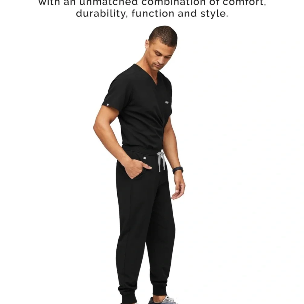 FIGS Men’s Jogger Scrub Pants Black Size S Durable Technology Medical Workwear.